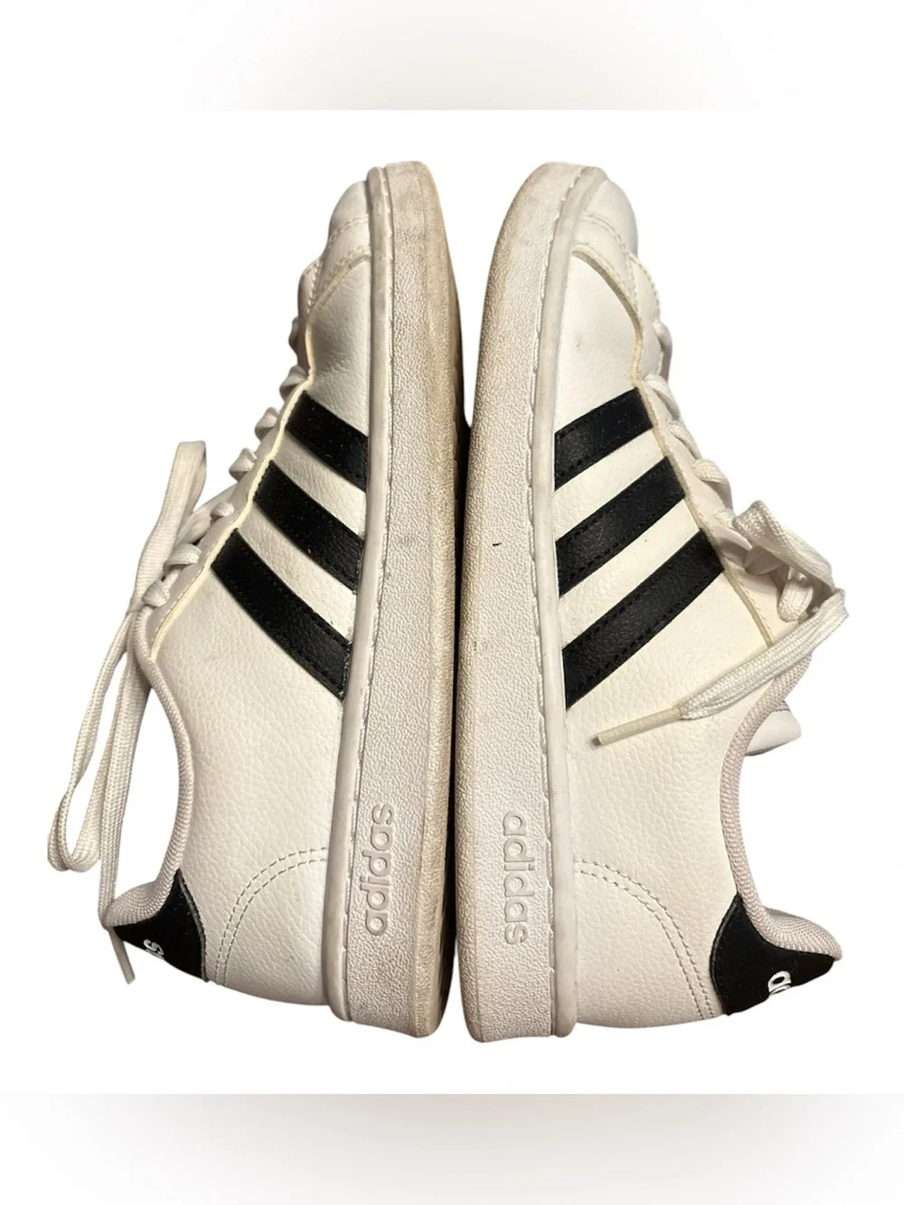 Adidas Grand Court Sneakers Women’s Size 7 White Black Classic 3-Stripes